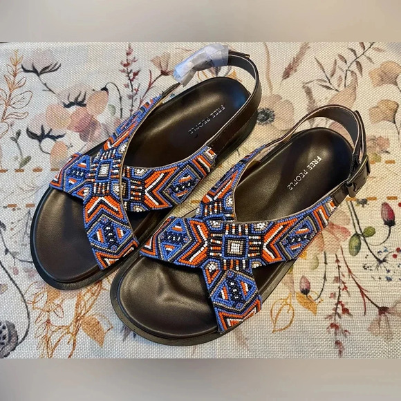 Free People | Mali Beaded Leather Sandals | Women’s Size 6 - Picture 2 of 6